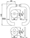 FS-Garnitur NW-494-2 VA 62 D/K TS 40&minus;58mm PZ rd DIN L/R TECWERK