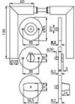 Rosettengrt.NW-402-2 VA 60 Gehrung WC rot/wei&szlig; DIN L/R ger.WC TECWERK