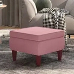 vidaXL Hocker mit Holzbeinen Rosa Samt