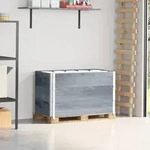 vidaXL Paletten-Aufsatzrahmen 3 Stk. Grau 100x50 cm Massivholz Kiefer