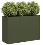 vidaXL Pflanzk&uuml;bel Olivgr&uuml;n 120x40x80 cm Kaltgewalzter Stahl