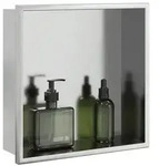 vidaXL Duschnische Geb&uuml;rstet Silbern 32x32x9 cm Edelstahl
