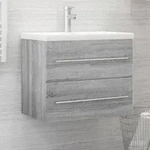vidaXL Waschbeckenschrank Grau Sonoma 60x38,5x48 cm Holzwerkstoff
