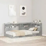 vidaXL Aufbewahrungskopfteil mit Regal Beton Grau 100 cm Holzwerkstoff