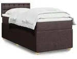vidaXL Boxspringbett mit Matratze Dunkelbraun 100x200 cm Stoff