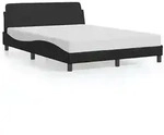 vidaXL Bettgestell Dover Schwarz 135x190 cm Kunstleder