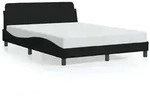 vidaXL Bettgestell Dover Schwarz 135x190 cm Stoff