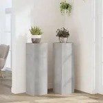 vidaXL Pflanzenst&auml;nder 2 Stk. Betongrau 25x25x80 cm Holzwerkstoff