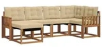 vidaXL Outdoor-Sofagarnitur mit Kissen 6 pcs Natur und Beige