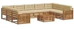 vidaXL Outdoor-Sofagarnitur 10 pcs Natur und Beige Massivholz Akazie