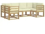 vidaXL Outdoor-Sofagarnitur mit Kissen 6 pcs Wei&szlig; und Creme
