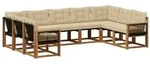 vidaXL Outdoor-Sofagarnitur mit Kissen 9 pcs Natur und Beige