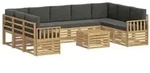 vidaXL Outdoor-Sofagarnitur 8 pcs Wei&szlig; und Anthrazit 59 x 59 x 37 cm