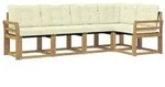 vidaXL Outdoor-Sofagarnitur mit Kissen 5 pcs Wei&szlig; und Creme