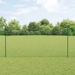 vidaXL Zaun mit Pfosten Gr&uuml;n 1.5 x 10 cm Stahl