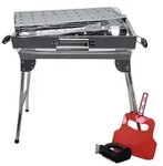 Mangal Iskander Schaschlikgrilll Set mit Grillrost F&auml;cher 10 Spie&szlig;e
