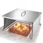 VEVOR Feuerstelle Deckel, 645x645x370 mm, Outdoor-Hitzeabweiser,...