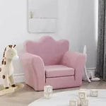 vidaXL Schlafsofa f&uuml;r Kinder Rosa Weich Pl&uuml;sch