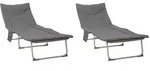 vidaXL Klappbare Sonnenliege mit Kissen 2 pcs Anthrazit