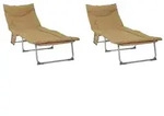 vidaXL Klappbare Sonnenliege mit Kissen 2 pcs Beige