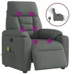 vidaXL Massagesessel Elektrisch Dunkelgrau Stoff