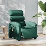 vidaXL Massagesessel Elektrisch Dunkelgr&uuml;n Stoff
