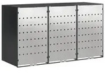 vidaXL Wagenm&uuml;llbeh&auml;lter f&uuml;r 3 Beh&auml;lter 204 x 77,5 x 115,5 cm Stahl