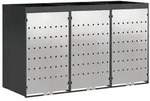 vidaXL Wagenm&uuml;llbeh&auml;lter f&uuml;r 3 Beh&auml;lter 204 x 77,5 x 121,5 cm Stahl