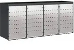vidaXL Wagenm&uuml;llbeh&auml;lter f&uuml;r 4 Beh&auml;lter 272 x 77,5 x 121,5 cm Stahl