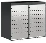 vidaXL Wagenm&uuml;llbeh&auml;lter f&uuml;r 2 Beh&auml;lter 136 x 77,5 x 121,5 cm Stahl