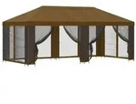 vidaXL Pavillon mit Seitenw&auml;nden 6 x 3 m Taupe Polyester und Stahl 190