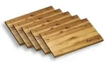 Kesper Brotzeitbrett 32 x 21 cm Akazie 5er Set extra gro&szlig; mit Einbrand Brotzeit