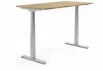 Schreibtisch 1600x605-1255x800mm Platte Eiche hell Gestell si