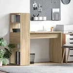 vidaXL Schreibtisch mit Stauraum Sonoma Eiche 113x54x120 cm Spanplatte