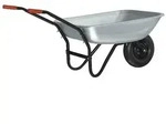 vidaXL Schubkarre Silber und Schwarz 133 x 62,5 x 58 cm Stahl