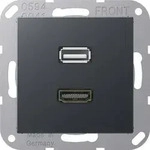 Jung Multimediadose HDMI + USB MA A 1163 ANM