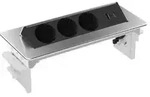 kalb | 3er Flipup-Mehrfachsteckdose Voltaris mit USB A/C, Steckdosenleiste 230V...