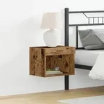 vidaXL Wandschrank mit LED-Leuchten Altholz 40x30x30 cm