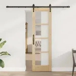 vidaXL Schiebet&uuml;r mit Montageset 61x198,5 cm Massivholz Kiefer
