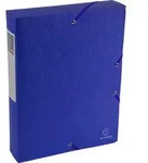 Exacompta 10x Archivboxen R&uuml;cken 60mm + Etikett Karton 600g/qm A4 Blau 50912E