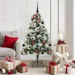 vidaXL K&uuml;nstlicher Weihnachtsbaum Gr&uuml;n und Wei&szlig; 150 cm