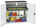 Werkzeug- und Materialschrank Serie 3000, 7035/7035, 2 Schubladen 100 mm, 2 Schu
