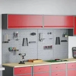 vidaXL 6-tlg. Werkzeugschrank-Set mit Stecktafel Wandmontage Rot