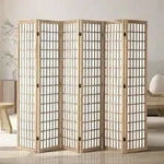 VEVOR 6-teiliger japanischer Raumteiler faltbarer Sichtschutz aus Holz f&uuml;r den