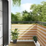 vidaXL Balkon-Sichtschutz Gelb und Wei&szlig; Gestreift 90x1000 cm