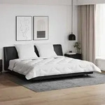 vidaXL Decke mit Kissen 3 pcs Wei&szlig; Mikrofaser und Daunenfedern