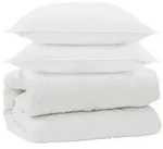 vidaXL Decke mit Kissen mit Kissen 3 pcs Wei&szlig; Mikrofaser