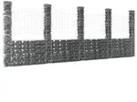 vidaXL Gabionenkorb U-Form mit 5 S&auml;ulen Eisen 500x20x200 cm