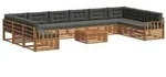 vidaXL Sofagarnituren 11 pcs Natur und Anthrazit Massivholz Akazie