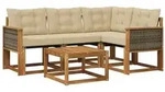 vidaXL Outdoor-Sofagarnitur mit Kissen 5 pcs Natur und Beige